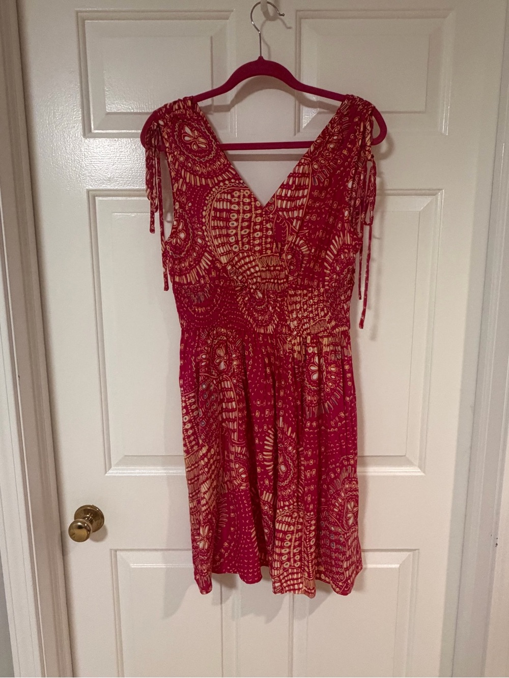 Cupshe Fuchsia Printed Tie-Shoulder V-Neck Midi Dress 🏝️☀️ - Picture 8 of 9